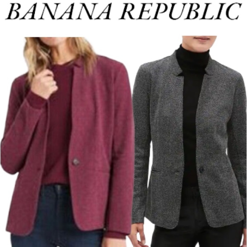 🆕Banana Republic “Beet Root” Brushed Inverted Collar Blazer - Picture 1 of 7